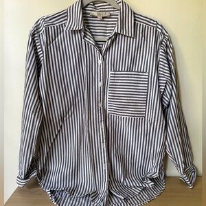 Loft Striped Everyday Oversized Pocket Shirt